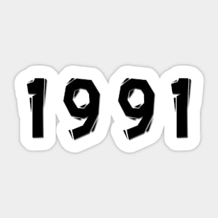 1991 year | simple black Sticker